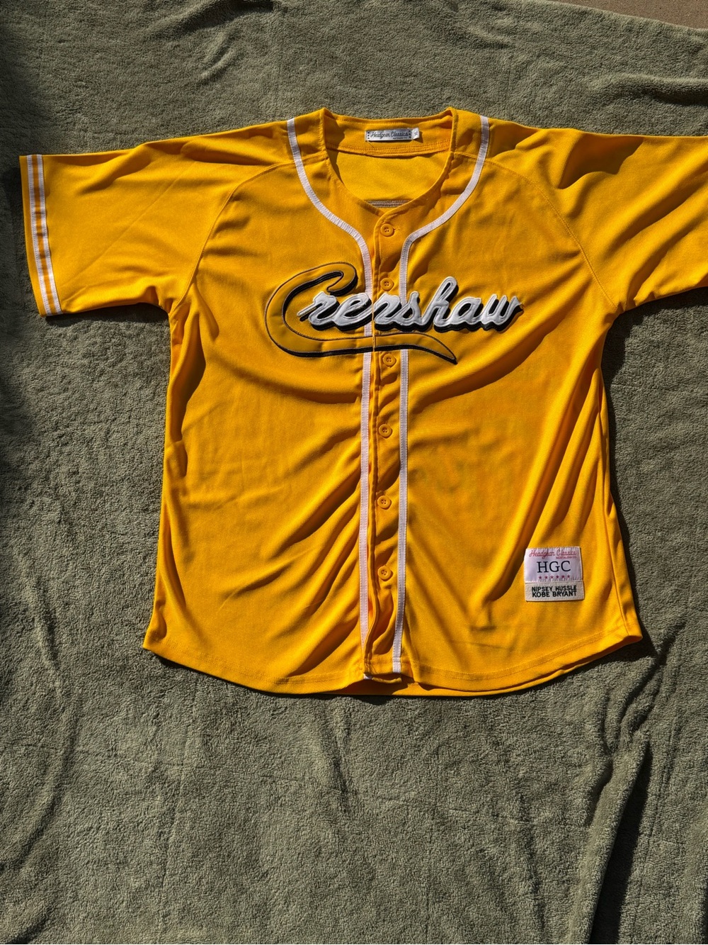 Headgear Classics Crenshaw Baseball Jersey Nipsey Hussle x Kobe Bryant Yellow XL